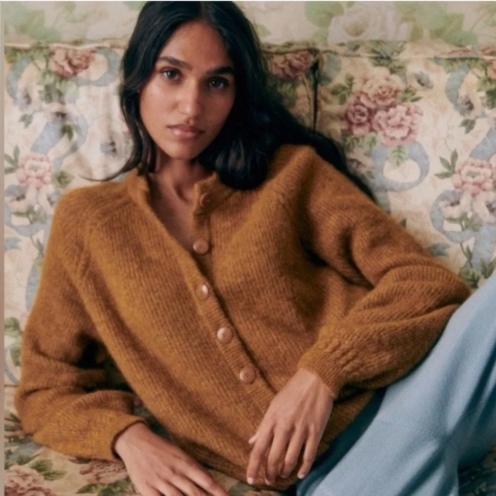 NWOT Sézane Othello Cinnamon Sweater Cardigan - Picture 1 of 8